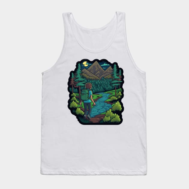 Beautiful Hiker Motif - Buy and Plant a Tree Tank Top by Greenbubble